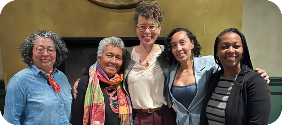 Dr. Barbara Baquero, Dr. Margo Okazawa-Rey, me, Candace Jackson (BLAC co-chair), and Erin Bryant-Thomas (BLAC member)